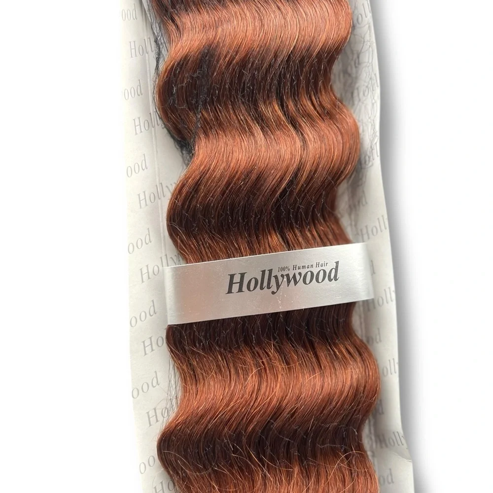 100% Human hair Italian French Deep Weaving -Copper Red #30